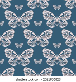 Seamless pattern with butterflies. Vector.