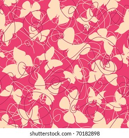 seamless pattern with butterflies, vector