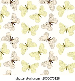 Seamless pattern with butterflies. Vector background.