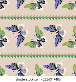 Seamless pattern with butterflies. Vector butterfly background.
