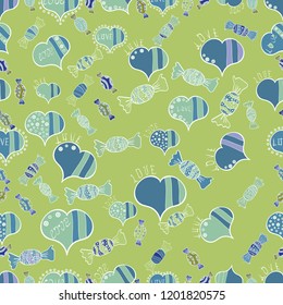 Seamless pattern with butterflies. Vector colored endless texture. Hand-drawn illustration. Colorful background for spring and summer design.