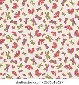 Seamless pattern with butterflies. Vector graphics. Ideal for textiles, wrapping paper, design.