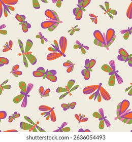 Padrão perfeito com borboletas. Gráficos vetoriais. Ideal para têxteis, papel de embrulho, design.
