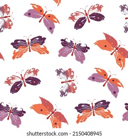 Seamless pattern with butterflies. Vector illustration