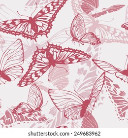 Seamless pattern with butterflies. Vector illustration 