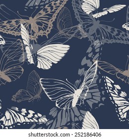 Seamless pattern with butterflies. Vector illustration 