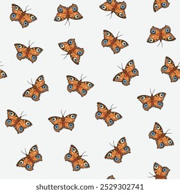 Seamless pattern with butterflies. Vector illustration in cartoon style.