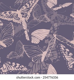 Seamless pattern with butterflies. Vector illustration 