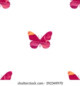 Seamless pattern with butterflies, vector illustration