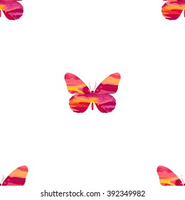 Seamless pattern with butterflies, vector illustration