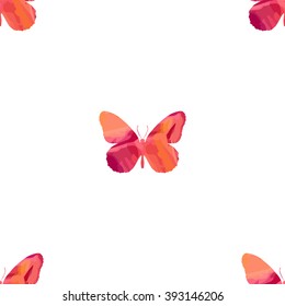 Seamless pattern with butterflies, vector illustration