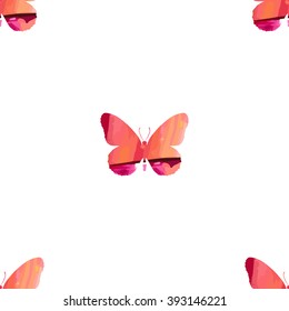 Seamless pattern with butterflies, vector illustration