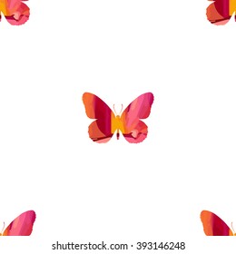 Seamless pattern with butterflies, vector illustration