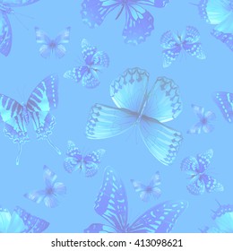 Seamless pattern from butterflies, vector illustration, clip-art