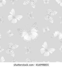 seamless pattern with butterflies, vector illustration, clip-art