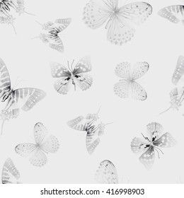 seamless pattern with butterflies, vector illustration, clip-art