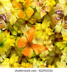 seamless pattern with butterflies, vector illustration, clip-art
