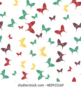 Seamless pattern butterflies. Vector illustration