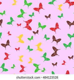 Seamless pattern butterflies. Vector illustration