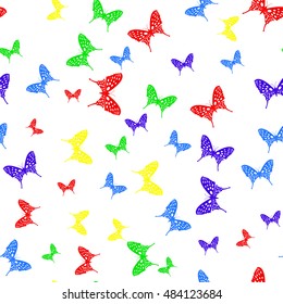 Seamless pattern butterflies. Vector illustration