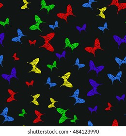 Seamless pattern butterflies. Vector illustration