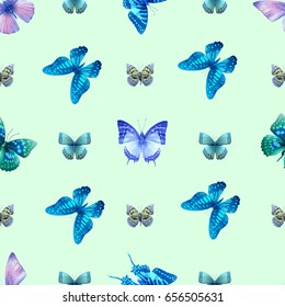 Seamless pattern from butterflies, vector illustration, clip-art