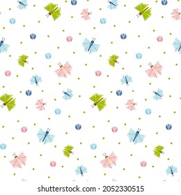 Seamless pattern with butterflies. Vector pattern. Texture for fabric, clothing, wallpaper, wrapping paper, stationery.