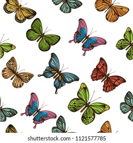 Seamless pattern with butterflies for wrapping paper, wallpaper, textiles, web page background and much more.