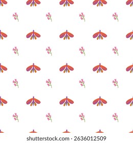 Seamless pattern with butterflies.Vector graphics. Ideal for textiles, wrapping paper, design.