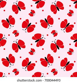 Seamless Pattern of butterfly.  cartoon butterfly background. Good for  wallpaper, design for fabric and decor. 