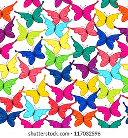 Seamless pattern with butterfly / Seamless pattern with colored butterflies