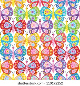 Seamless pattern with butterfly & flower