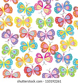 Seamless pattern with butterfly & flower