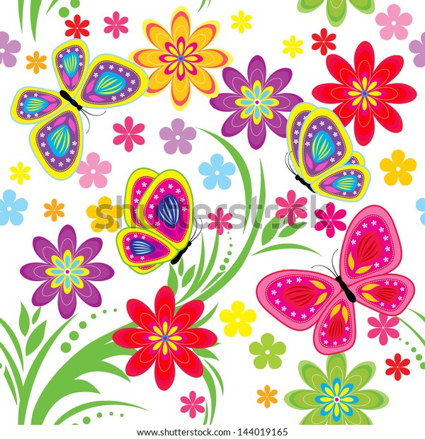 butterfly and flower patterns