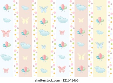 seamless pattern as butterfly on landscape strips
