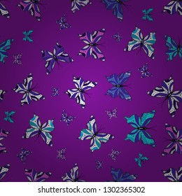 Seamless pattern with butterfly on purple, white and blue background. Background for Fabric, Textile, Print and Invitation. Vector illustration.