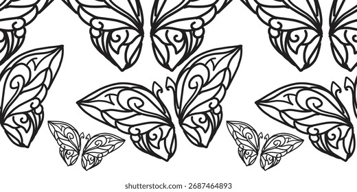 seamless pattern with butterfly ornament .eps