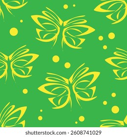 Seamless pattern butterfly ornament outline design geometric design