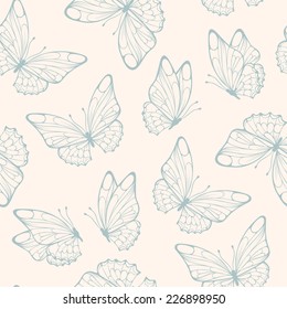 Seamless pattern with butterfly. Retro colors seamless.