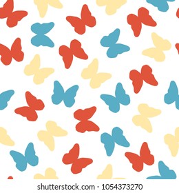 Seamless pattern with butterfly silhouettes