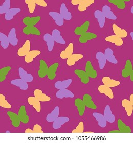 Seamless pattern with butterfly silhouettes