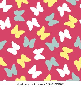 Seamless pattern with butterfly silhouettes