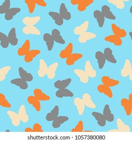 Seamless pattern with butterfly silhouettes