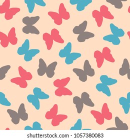 Seamless pattern with butterfly silhouettes