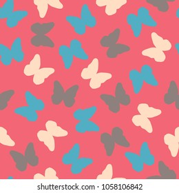 Seamless pattern with butterfly silhouettes