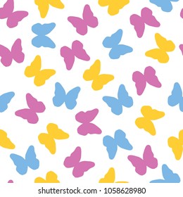 Seamless pattern with butterfly silhouettes