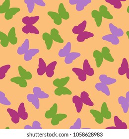 Seamless pattern with butterfly silhouettes