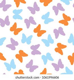 Seamless pattern with butterfly silhouettes