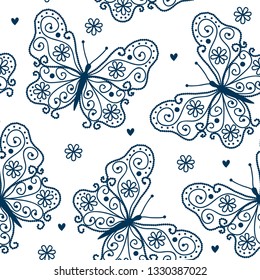 seamless pattern with butterfly vector illustration
