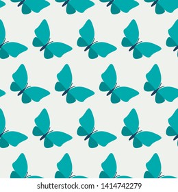 Seamless pattern with butterfly. Vector illustration for summer banner, poster, postcard, print, cover, design fabric, package, wrapping paper, web. Flat style butterfly seamless background. EPS 10